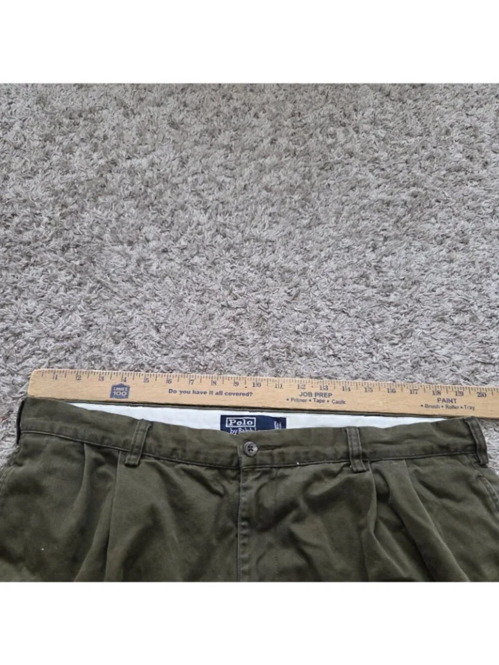 Polo Ralph Lauren Hammond Pants Mens 40x32 Green Pleated Cuffed Chino Preppy